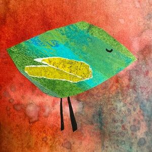 Original One of a Kind Bird Collage Art